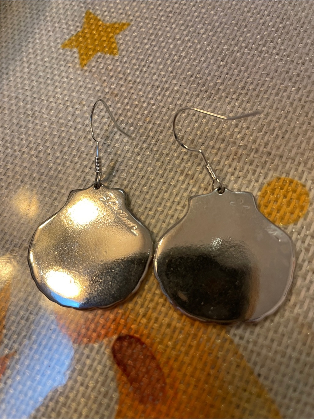 Silver Shell Drop Earrings - Picture 3 of 3